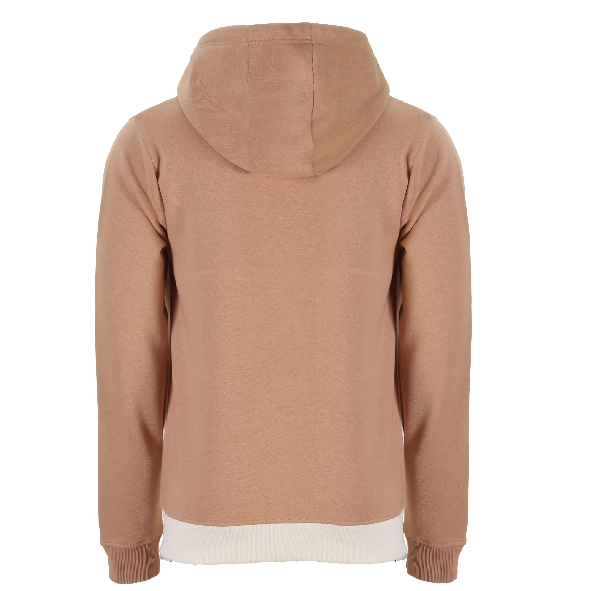 Sweat bicolore zippé à capuche - Beige - Image 2