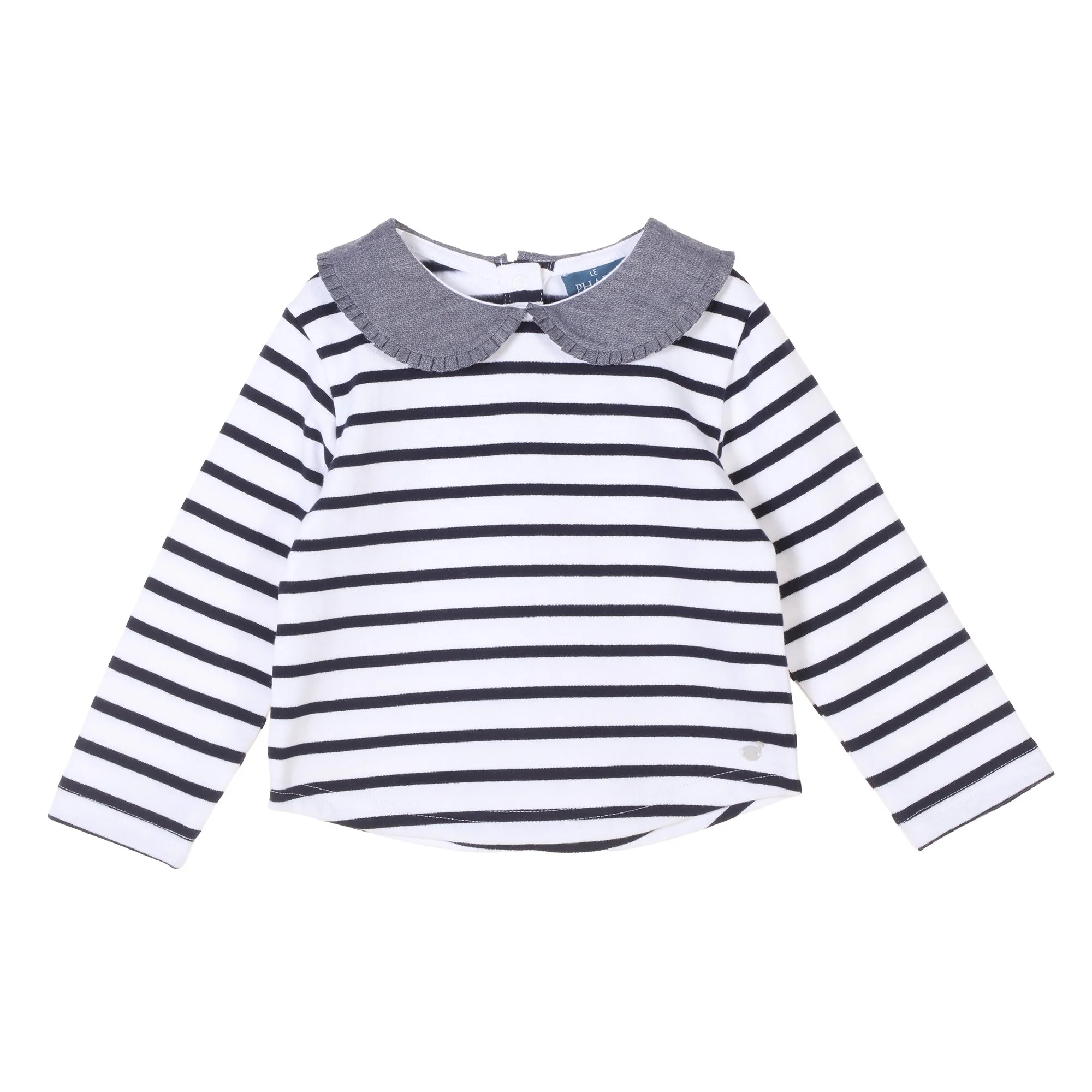 Sweat marinière avec col 3/36 mois - Blanc