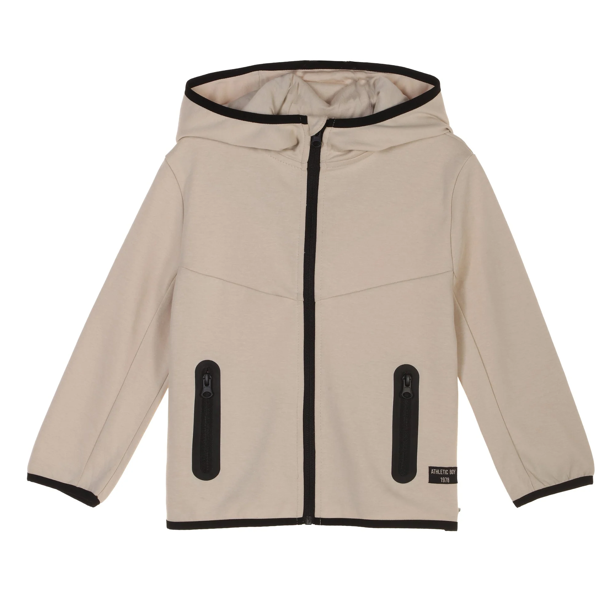 Sweat zippé à capuche 3/12 ans - Beige