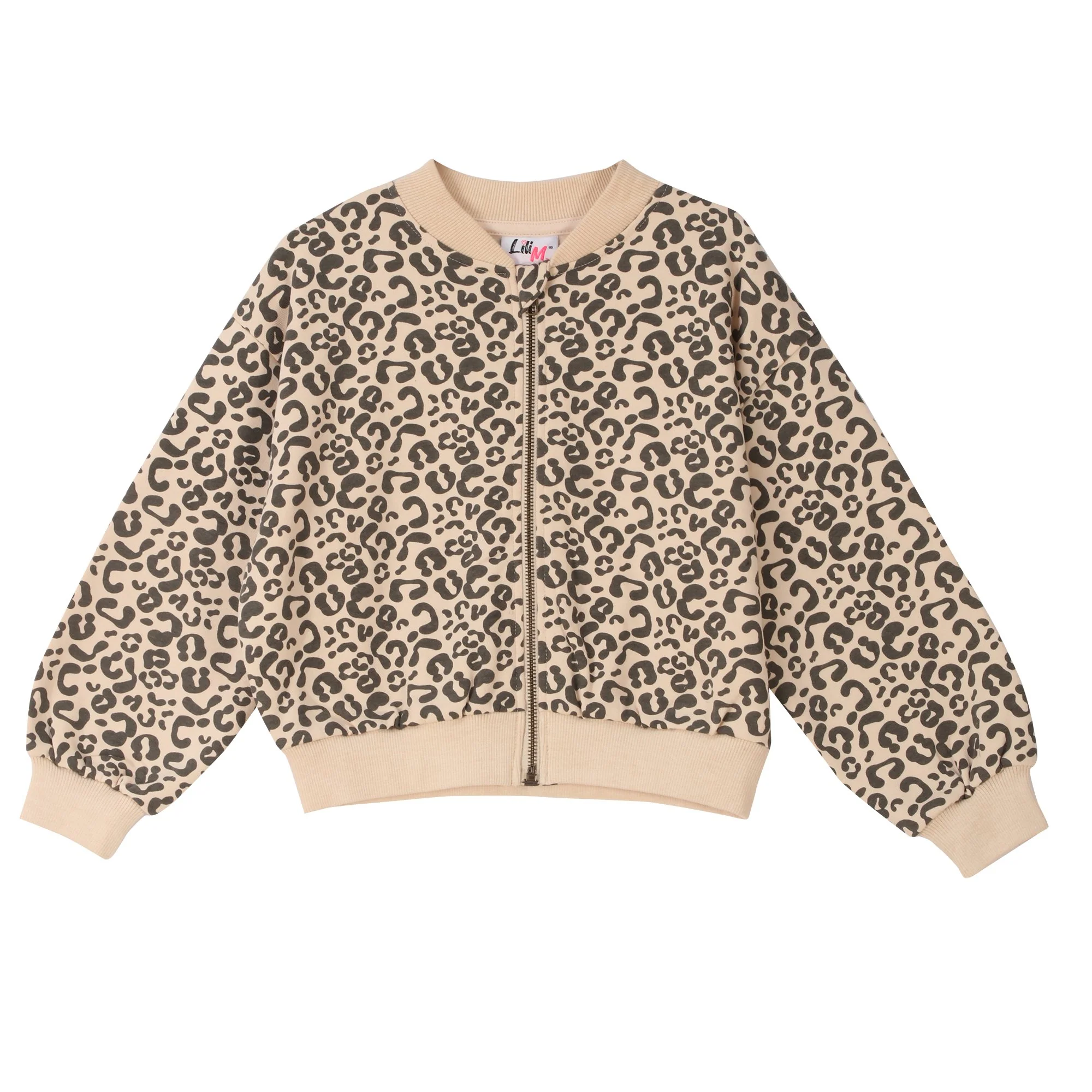 Sweat zippé imprimé 3/12 ans - Beige