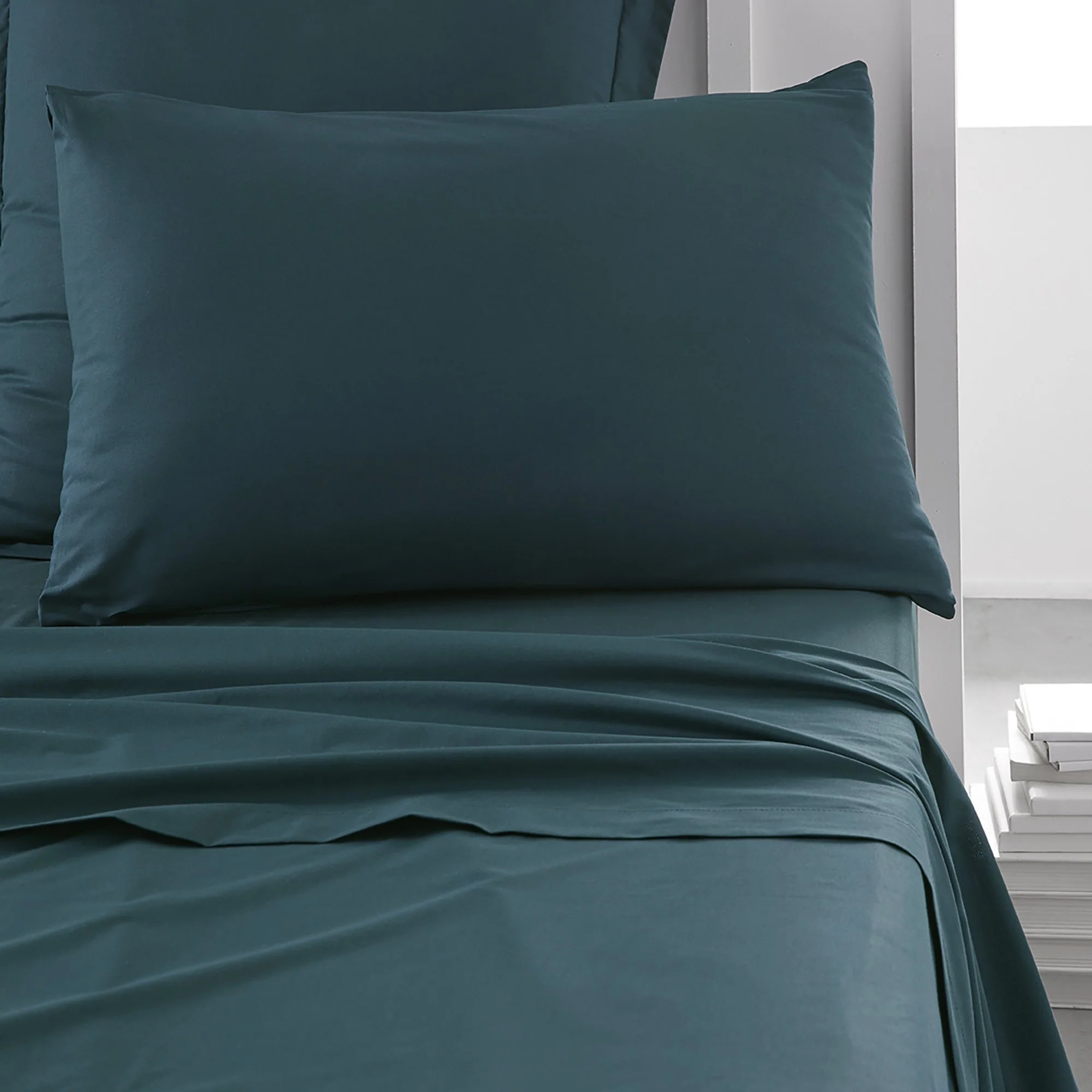 Taie d'oreiller bleu vert 50x70cm
