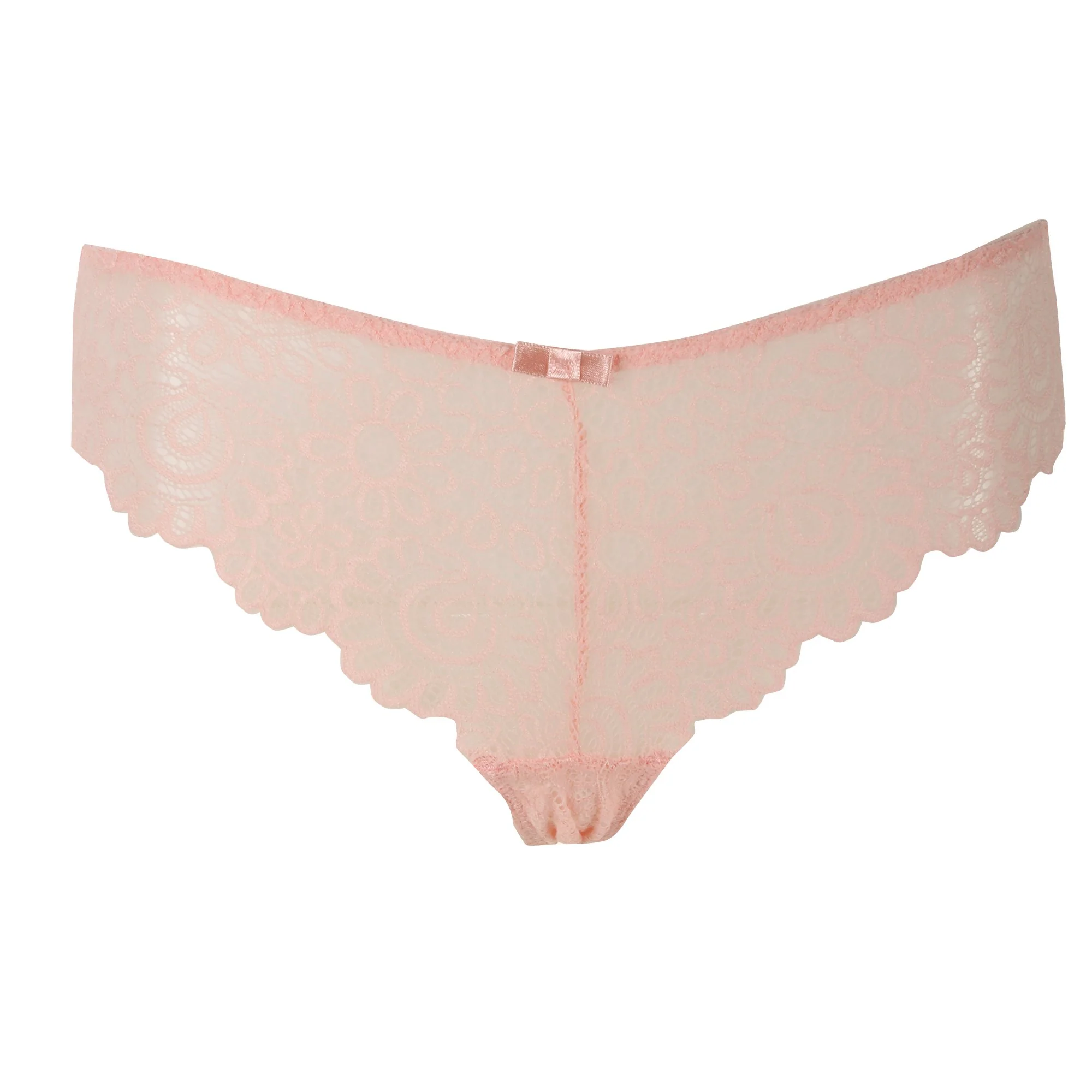 Tanga en dentelle rose - Rose
