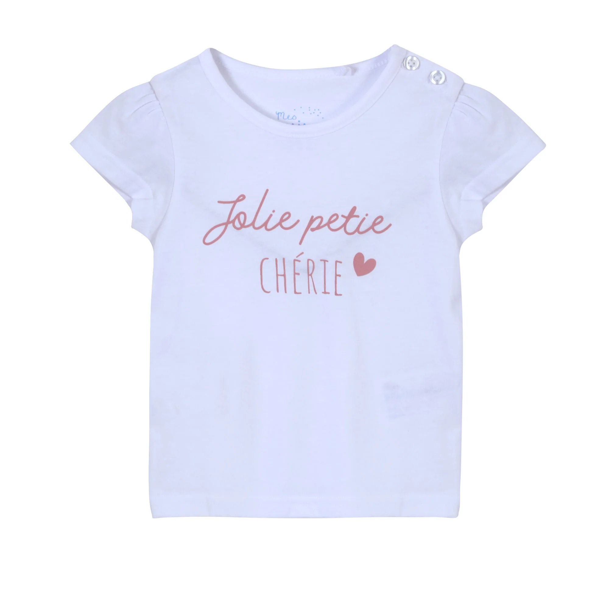 Tee-shirt manches courtes 3/36 mois - Blanc