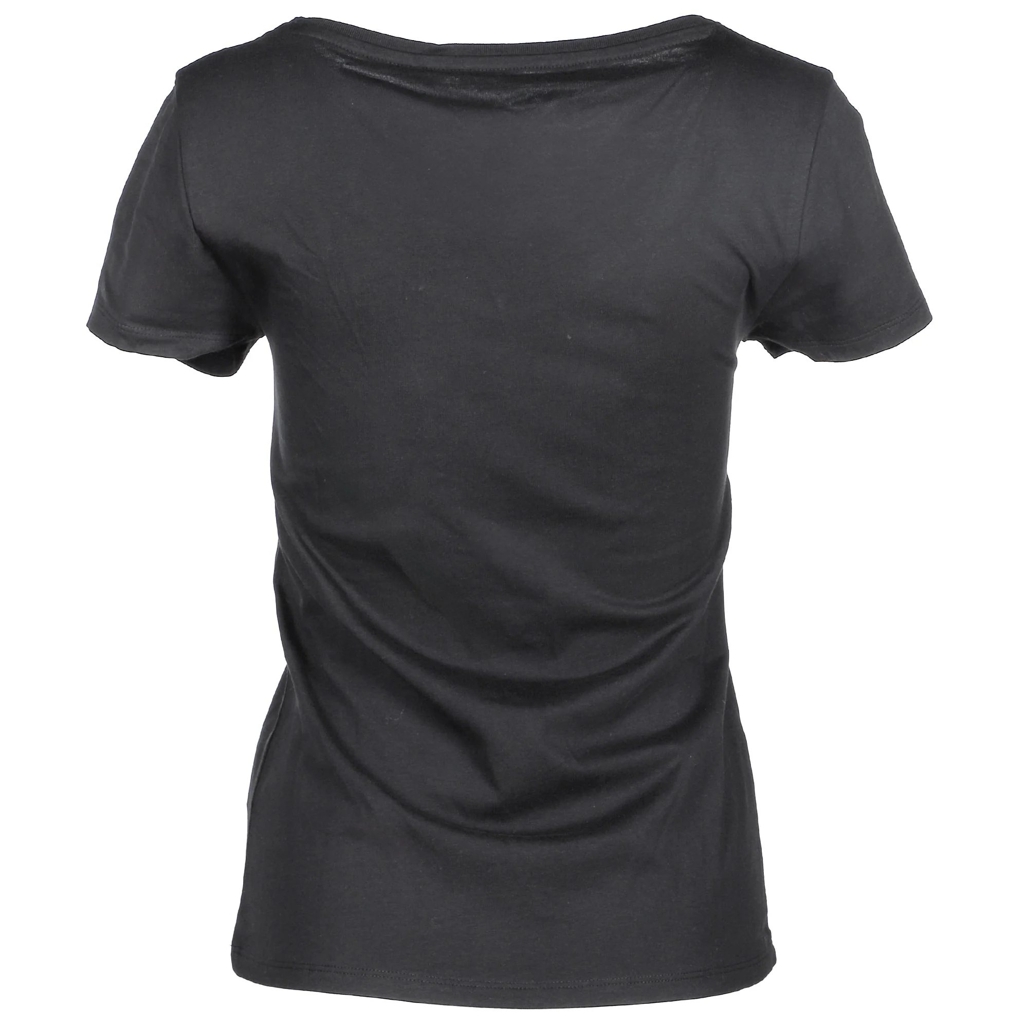 Tee-shirt manches courtes col V - Noir - Image 4