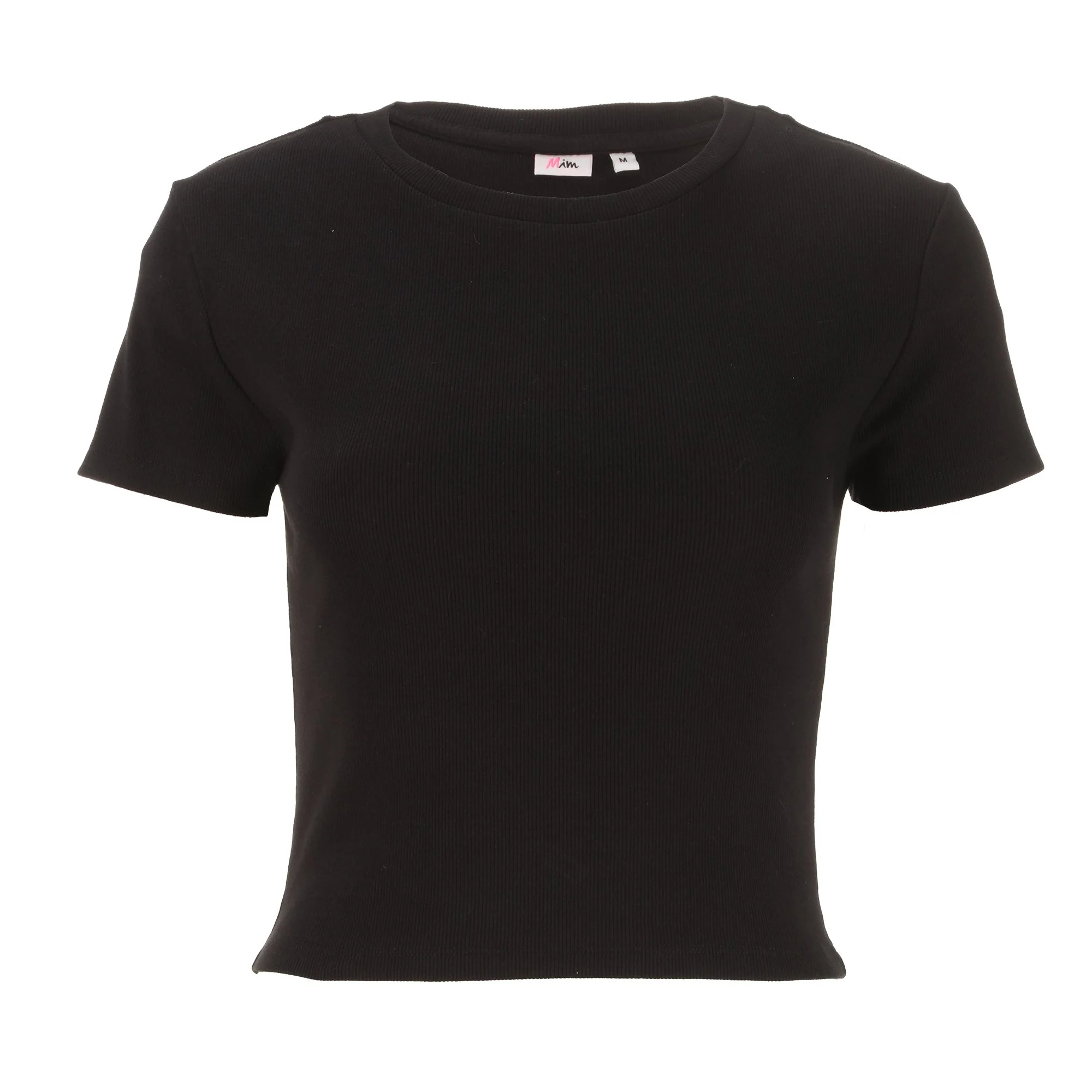 Tee-shirt manches courtes crop  - Noir