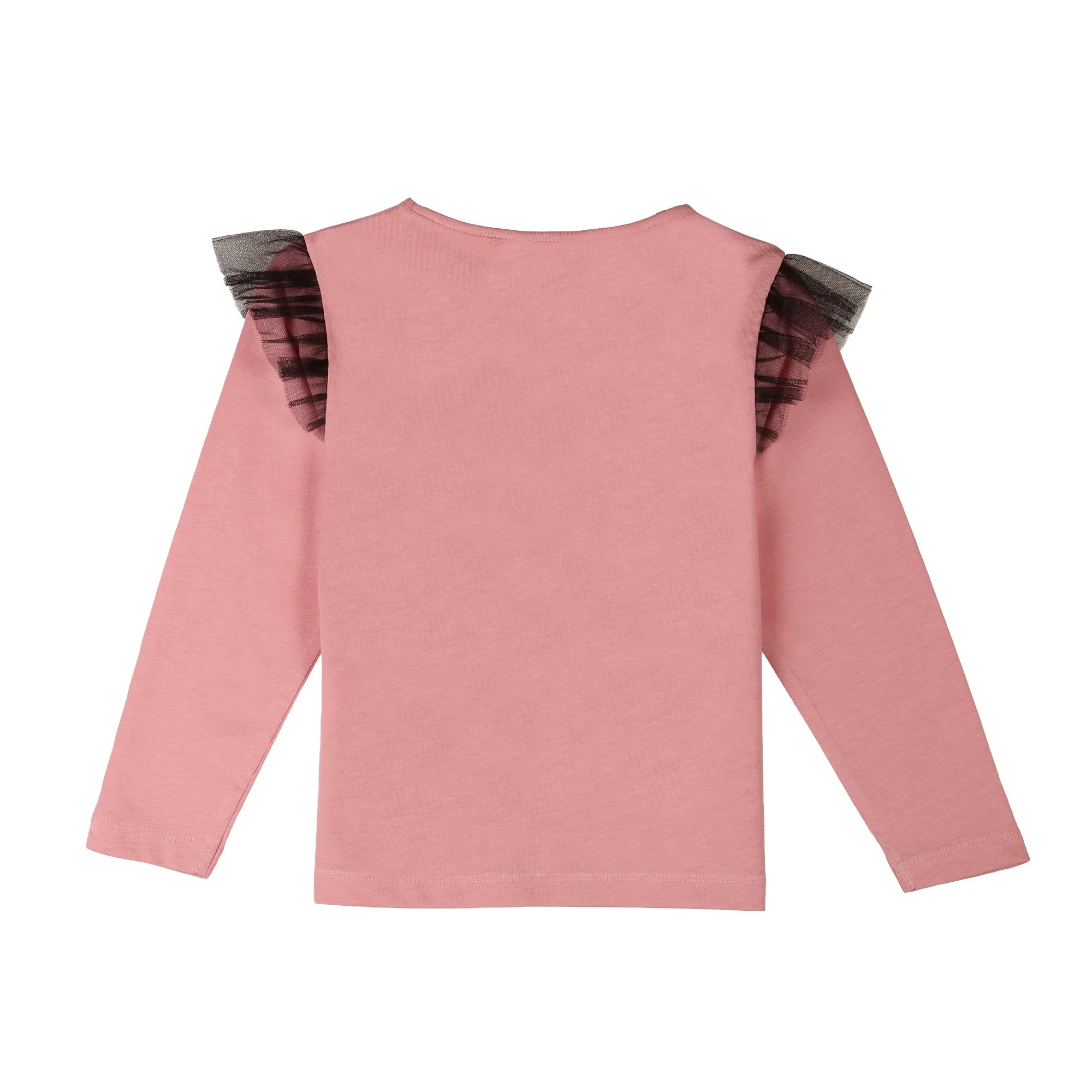 Tee-shirt manches longues à volants 3-12 ans  - Rose - Image 2