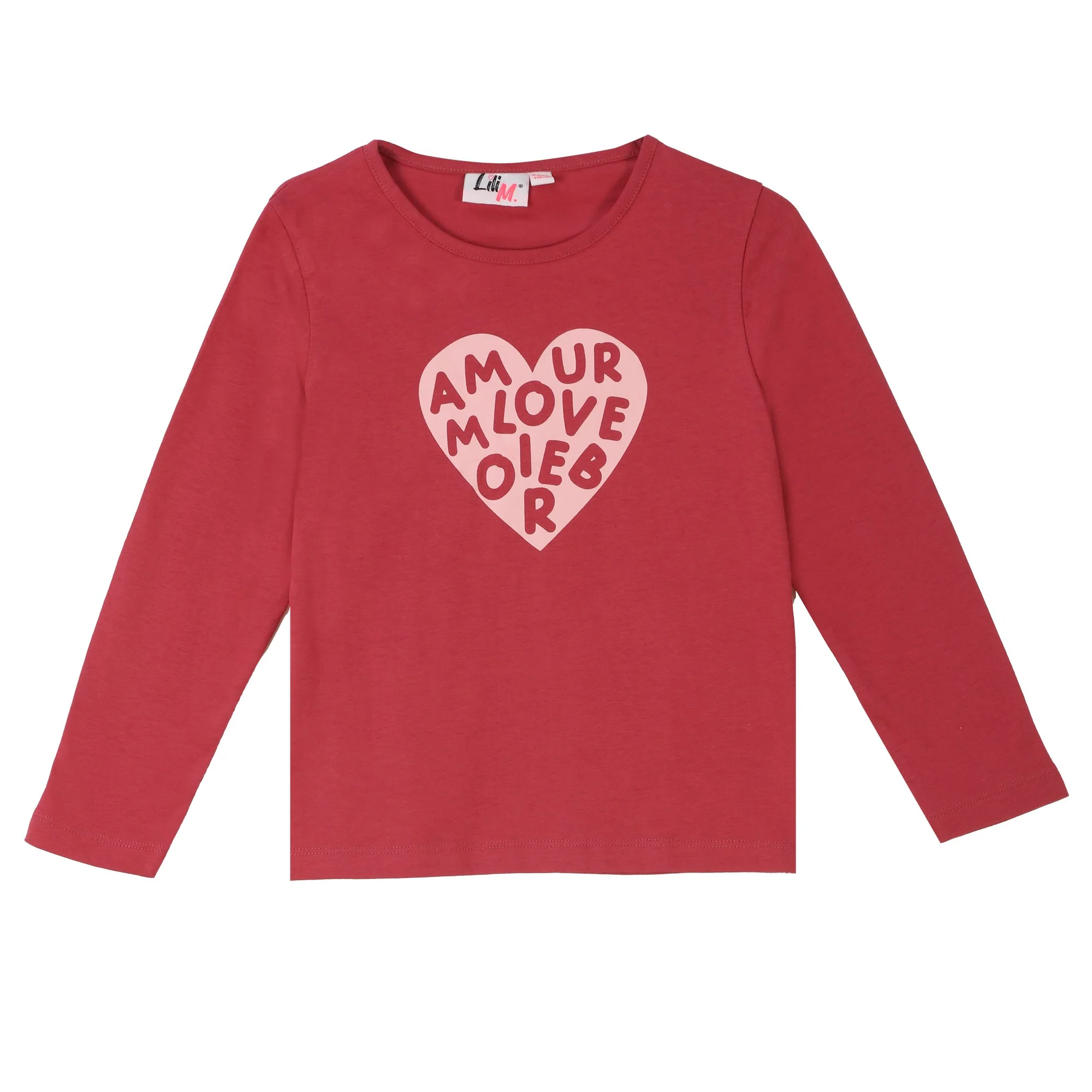 Tee-shirt manches longues avec animation 3/12 ans - Rouge
