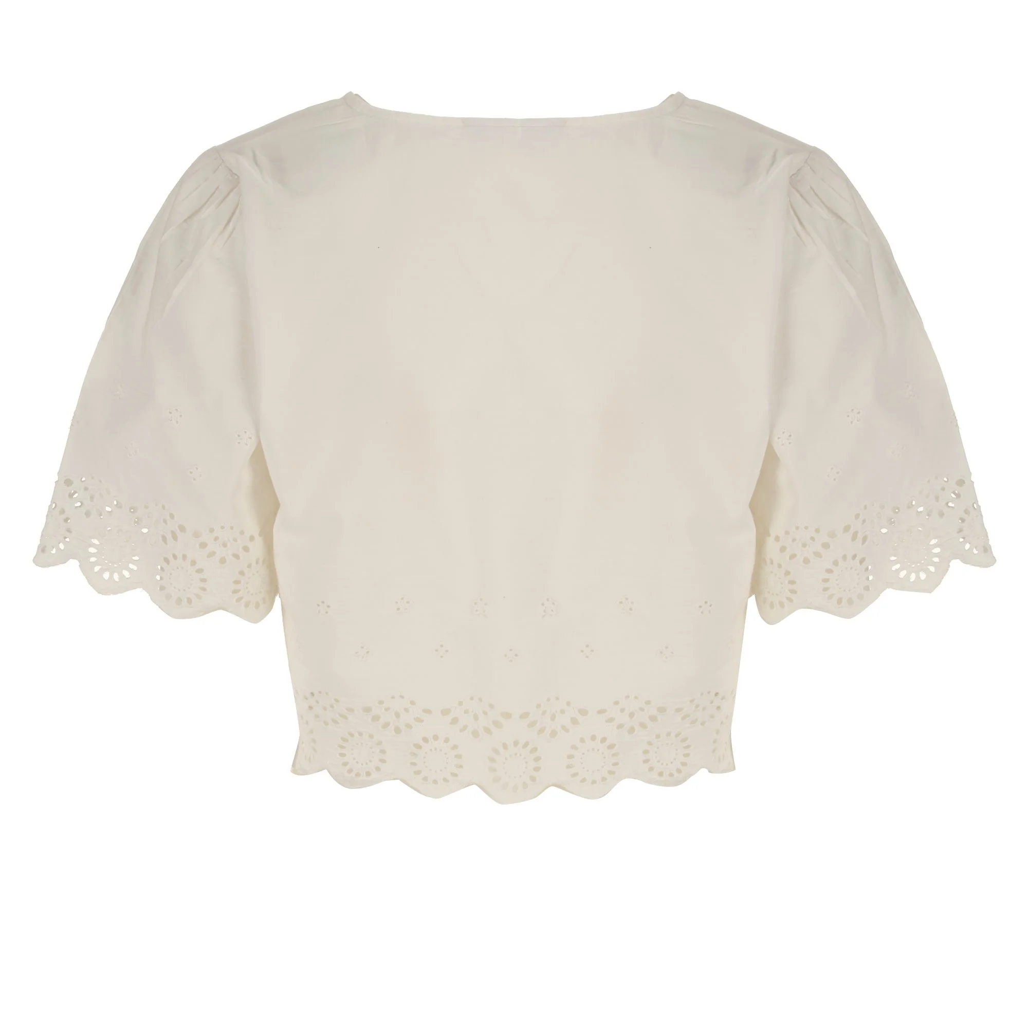 Top broderie nœuds  - Blanc - Image 2