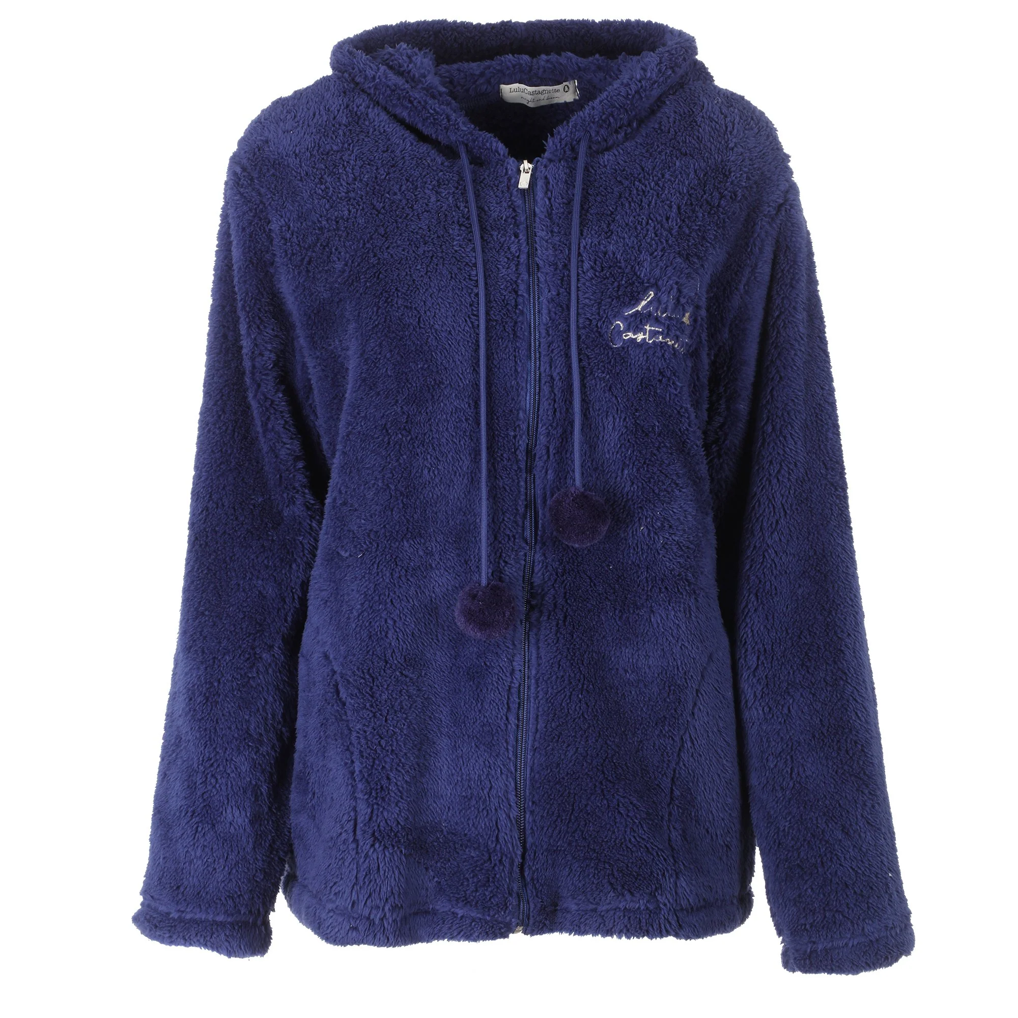 Veste d'intérieur en coral fleece - Bleu foncé