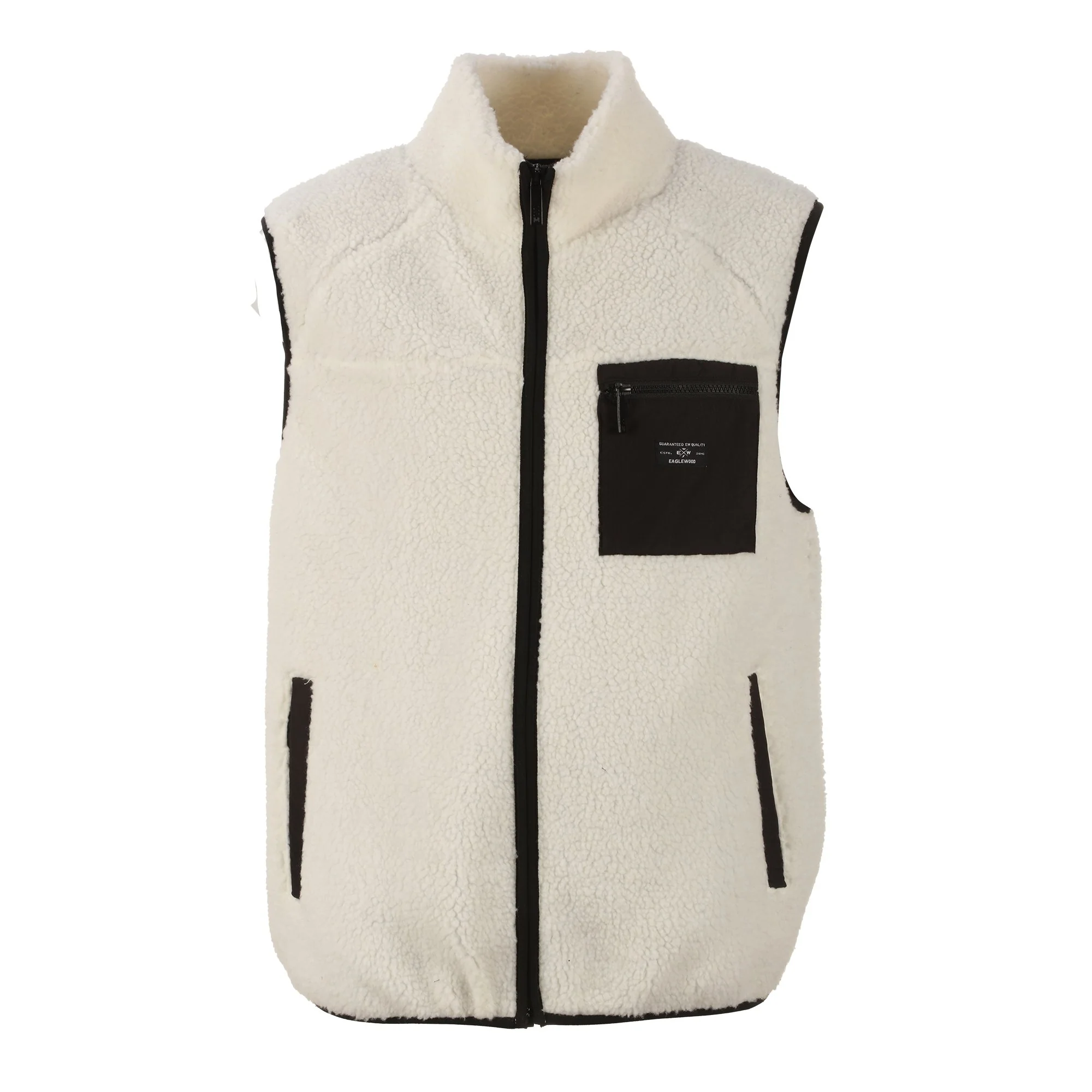 Veste sans manches sherpa  - Blanc